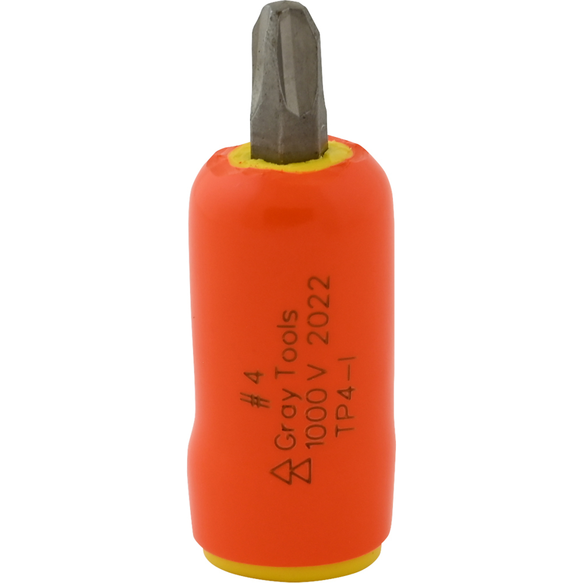 Gray Tools, No. 4 X 3/8in. Drive Phillips 1000V Insulated Socket, Drive Size 3/8 in, Model# TP4-I